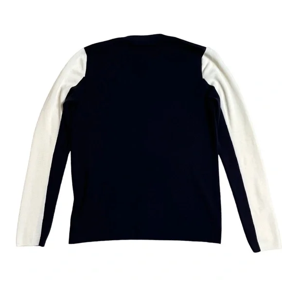 Akris Punto Lightweight Wool Sweater/Cardigan. Black White Striped. Size 4 - Picture 2 of 6